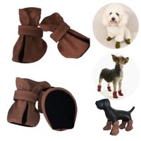 ZAPATOS IMPERMEABLES PARA PERROS Y MASCOTAS MARRON-S