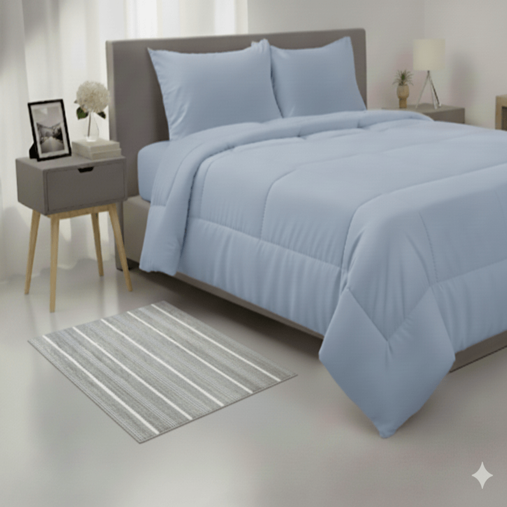 Edredón Acero algodón 220 hilos con Funda Sham Free Home Premium Queen Edredón Acero algodón 220 hilos con Funda Sham Free Home Premium Queen