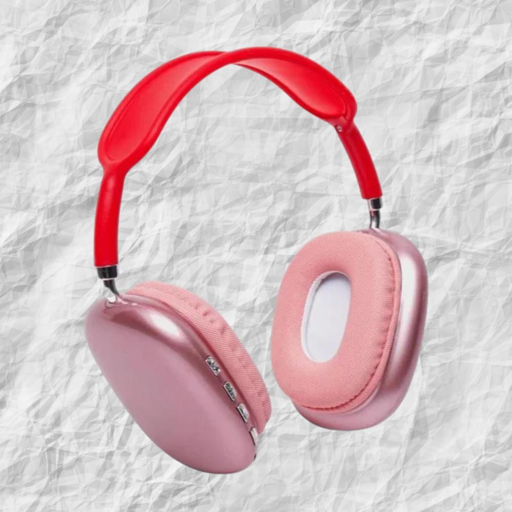 Audífonos Bluetooth 5.0 Plus Max P9 Rojo Tipo Vincha con Cancelación de Ruido