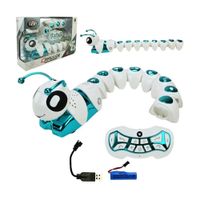 Oruga Robot Musical con Sensor de Movimiento, Luces LED y Control Remoto - Turquesa