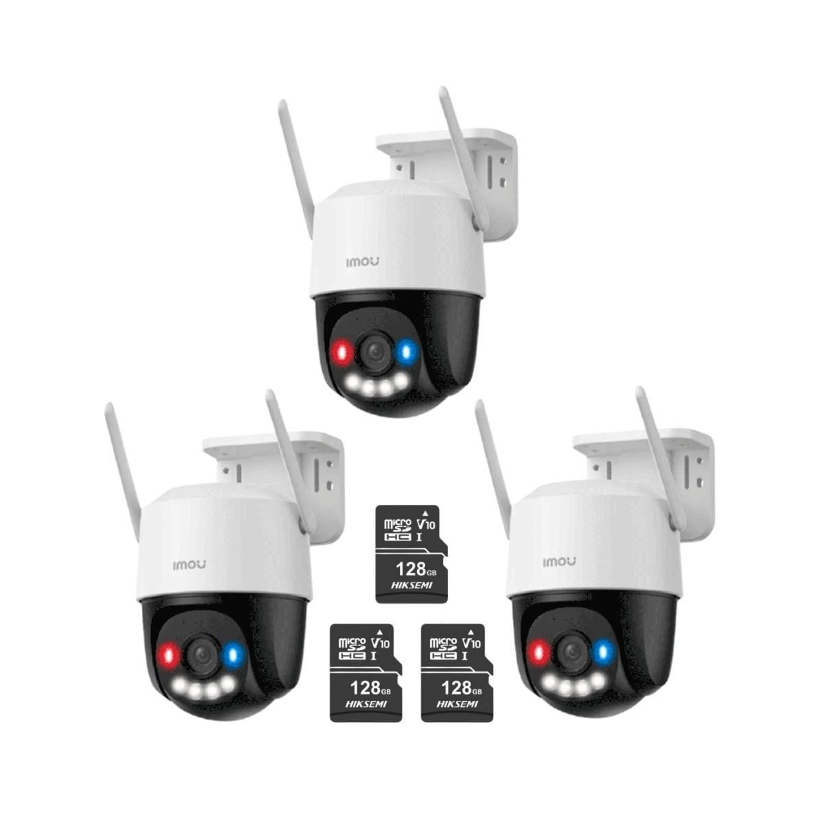 Kit de 3 Cámara seguridad Domo IMOU Cruiser SC 3K 5MP - Micro SD 128GB 360 Exterior