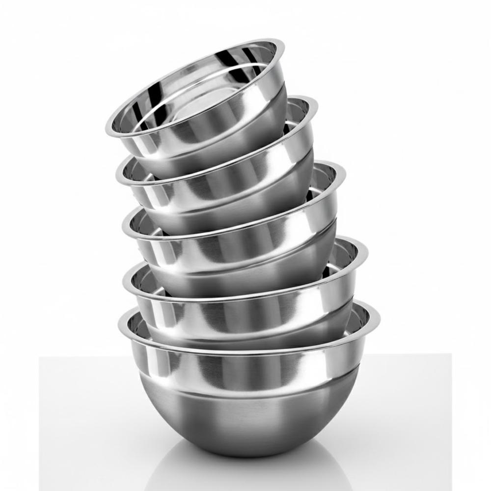 Set de Bowls de Acero Inoxidable, 5 Tazones Uso Profesional