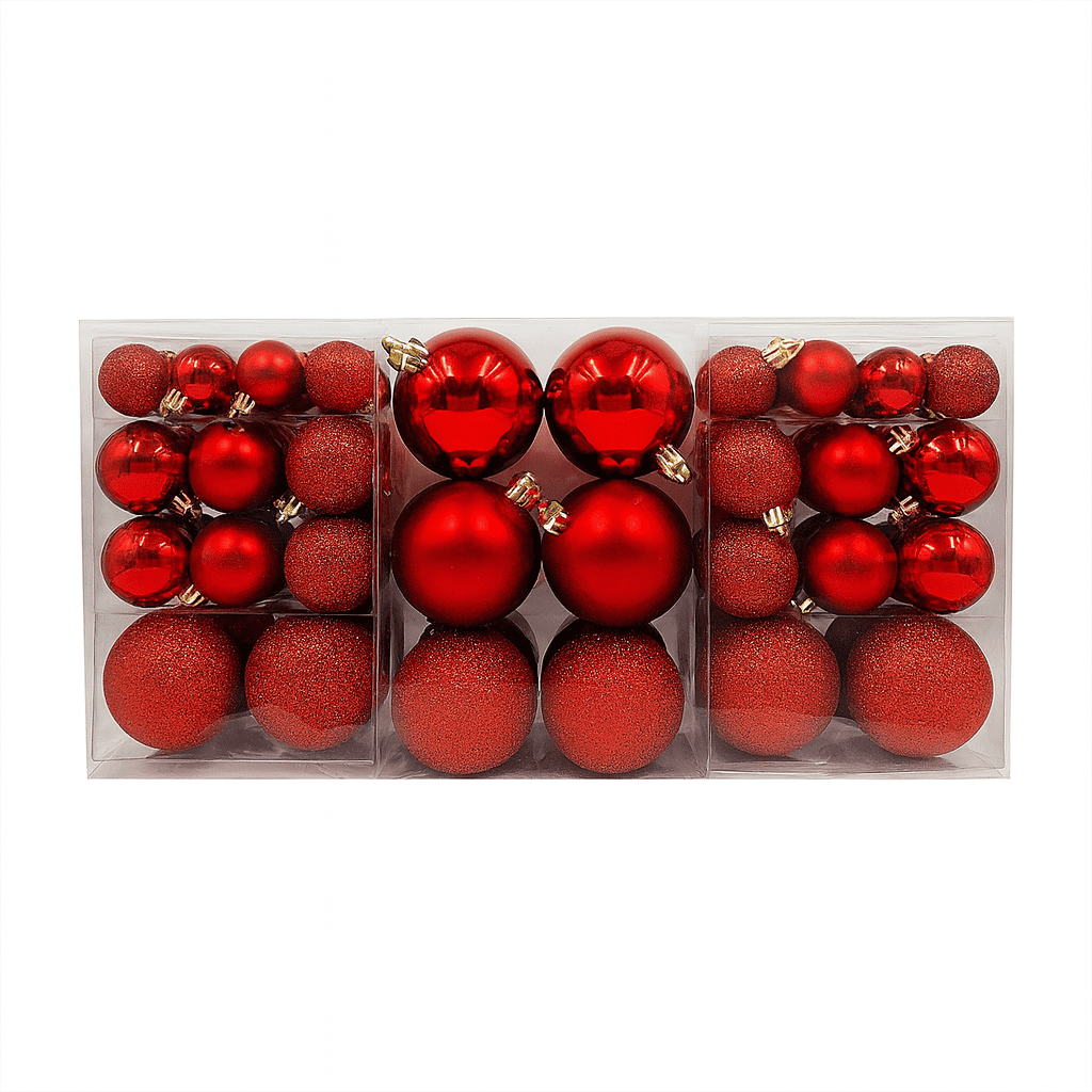 Set de 88 Bolas de Árbol 3/4/6cm Rojo Orange