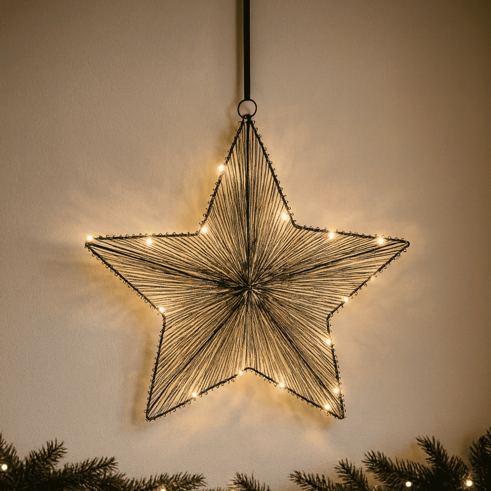Adorno Colgante Estrella Navidad LED 40cm Orange