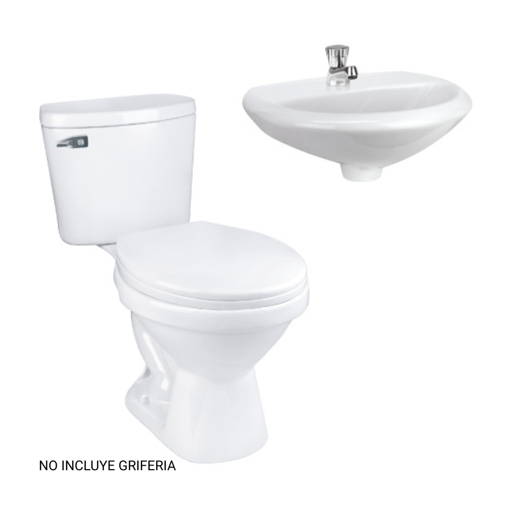 Inodoro 2 Piezas Rapid Jet Universal + Lavatorio Eco