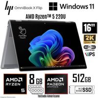 Laptop HP OmniBook X Flip 16-BE0003DX AMD Ryzen 5 220 8GB RAM 512GB SSD 16 2K IPS - Grey