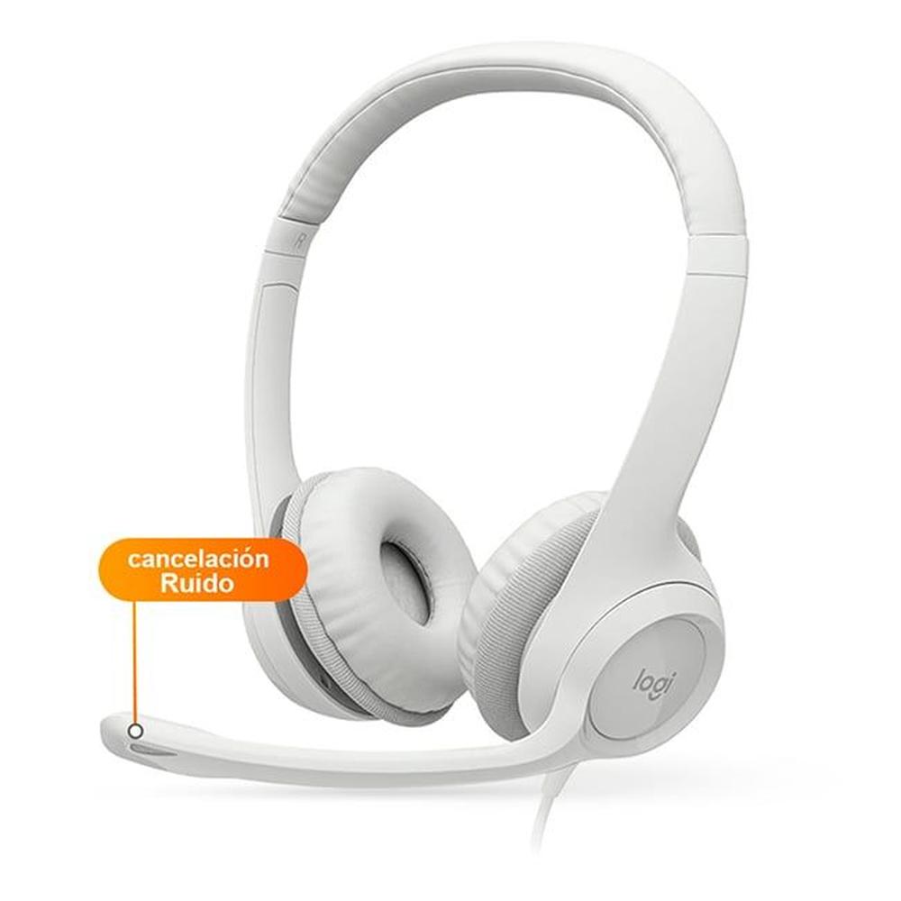 Audifono Logitech H390 USB Cancelación de ruido  Blanco