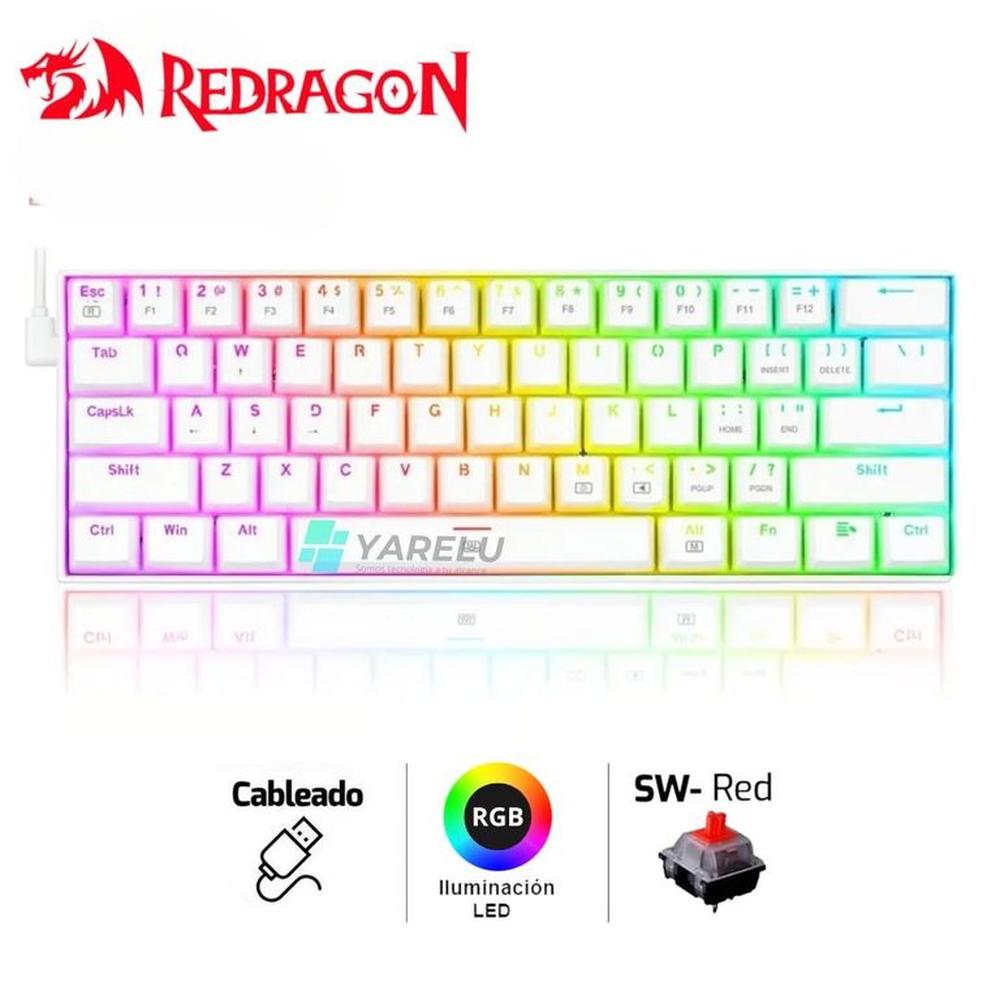 Teclado Mecánico Redragon 60% DRAGONBORN Spanish K630W-RGB  RED SWITCH