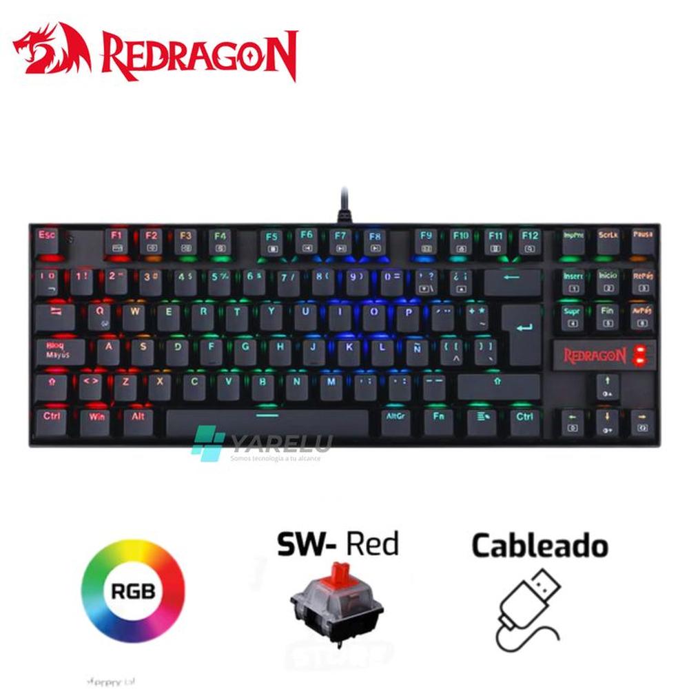 Teclado Redragon Kumara K552 Mecánico SW-Red Rainbow Negro