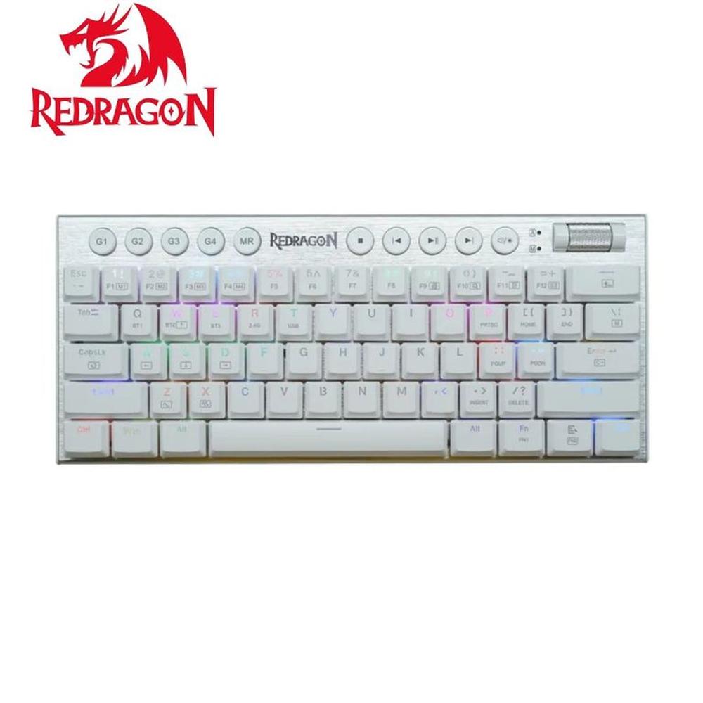 Teclados HORUS 60% Cableado. English K632-RGB WHITE RED SWITCH
