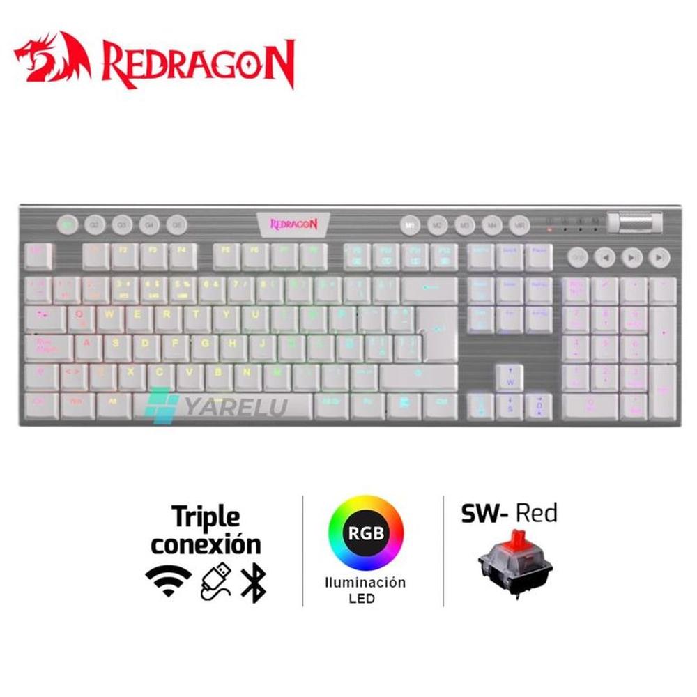 Teclado Mecánico Redragon HORUS FS K619W-RGB-SP WHITE Cableado