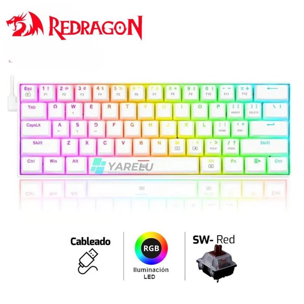 Teclado Redragon DRAGONBORN Spanish K630W-RGB WHITE Marrón SWITCH