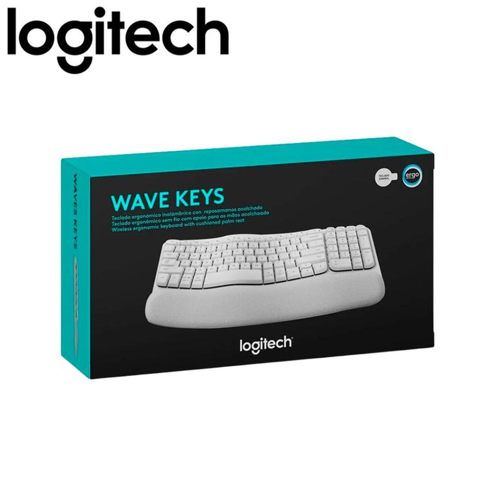 TECLADO LOGITECH ERGO WAVE WIRELESS BOLT BT SP WHITE