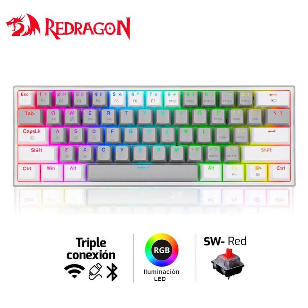 Teclado Mecánico Redragon FIZZ PRO Wireless K616-RGB-GW Switches Rojos