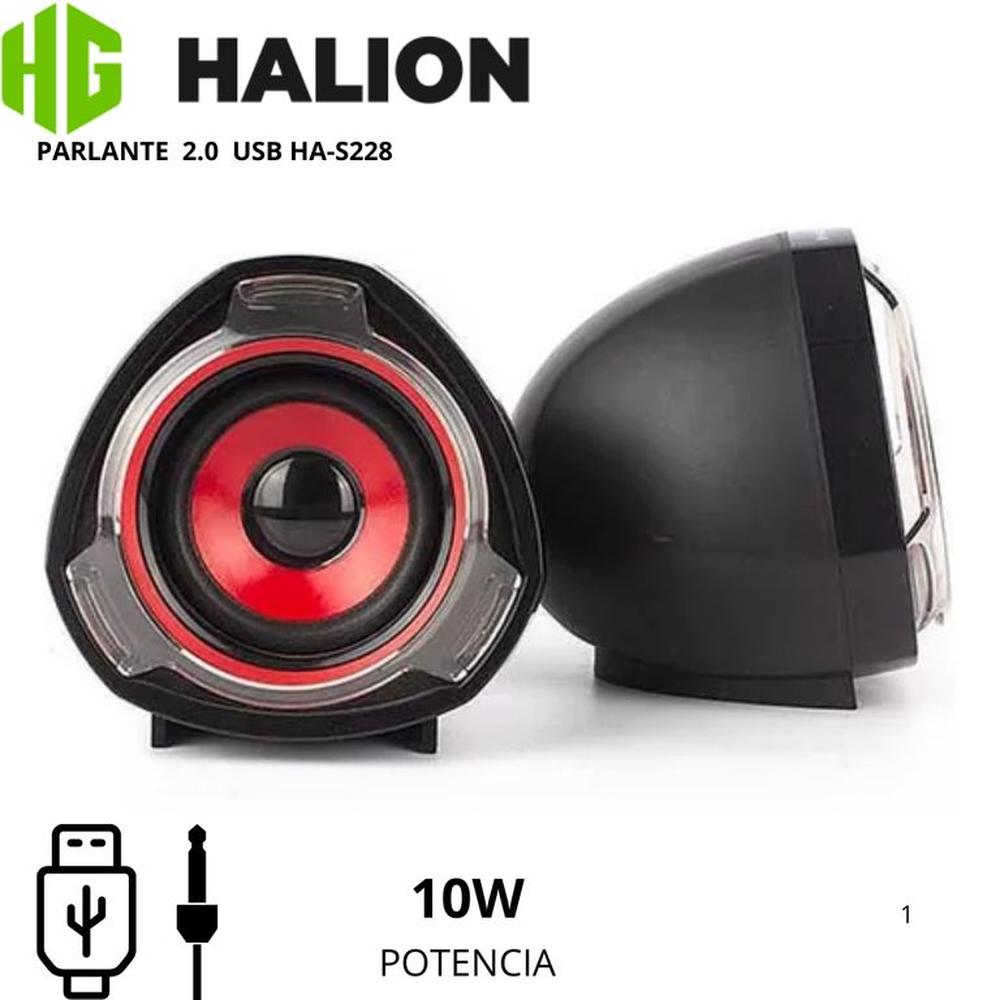 PARLANTE HALION 2.0 GAMER USB HA-S228 ROJO
