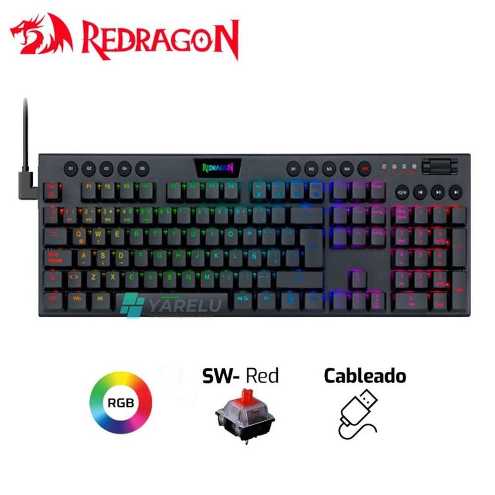 Teclado Mecánico Redragon HORUS FS K619-RGB-SP BLACK CABLEADO