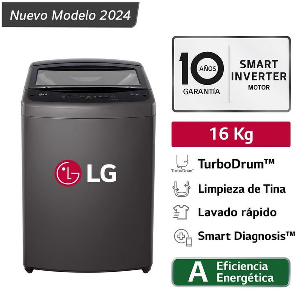 LAVADORA WT16BVTB 16 KG TURBODRUM CARGA SUPERIOR NEGRO LG