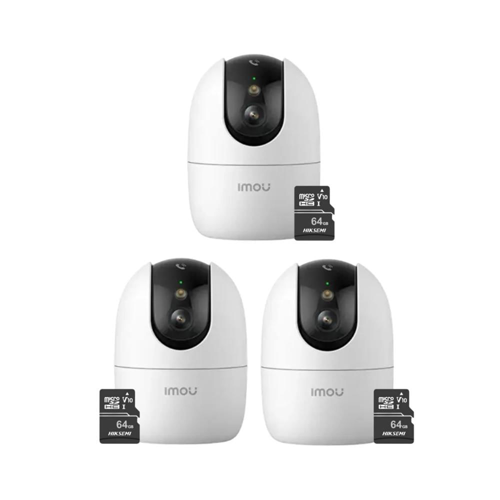Kit 3 Cámara seguridad IMOU Ranger 2 Pro 3K 5MP + Micro SD 64GB con botón de llamada