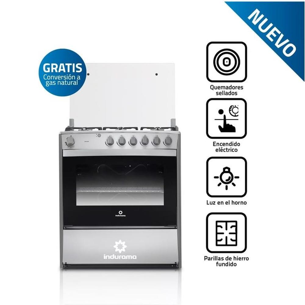 COCINA INDURAMA CATALUÑA 6 HORNILLAS CROMA