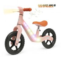 Bicicleta Premium Balance con Luz Led  y Música para Niños color Rosado