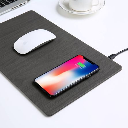 Mouse Pad con Cargador Inalámbrico para Celulares Carga Rápida USB QI