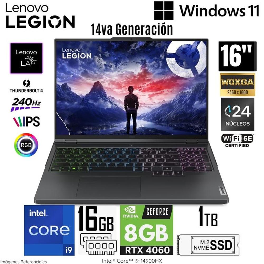 Laptop Lenovo Legion Pro 5 Intel Core i9-14900HX 16GB RAM 1TB SSD RTX 4060-8GB 16 WQXGA 83DF00HQLM