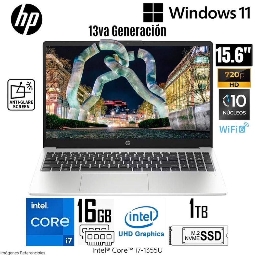 Laptop HP 250 G10 Intel Core i7-1355U 16GB RAM 1TB SSD 15.6 HD Silver - 9S7D1LS