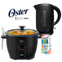 Kit  Hervidor Eléctrico Oster BVSTKT3101  mas Arrocera CKSTRCB10DFBLK