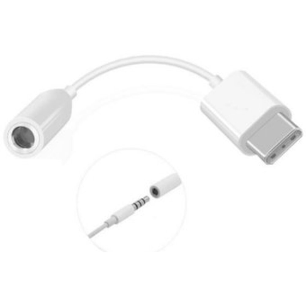 Adaptador Usb Tipo C a Jack 3.5mm Blanco