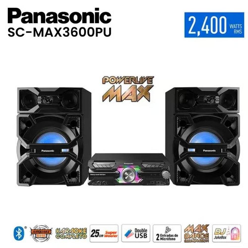 Minicomponente Panasonic SC-MAX3600PU 2400Watts Nuevo Modelo - Negro