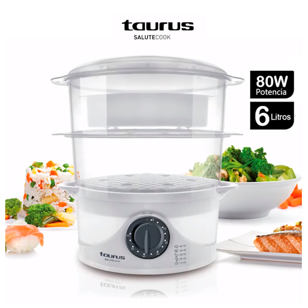 Vaporera de Alimentos 800W Taurus SALUTECOOK