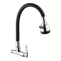 Llave de Lavadero para Pared Flexible Negro Mod Z