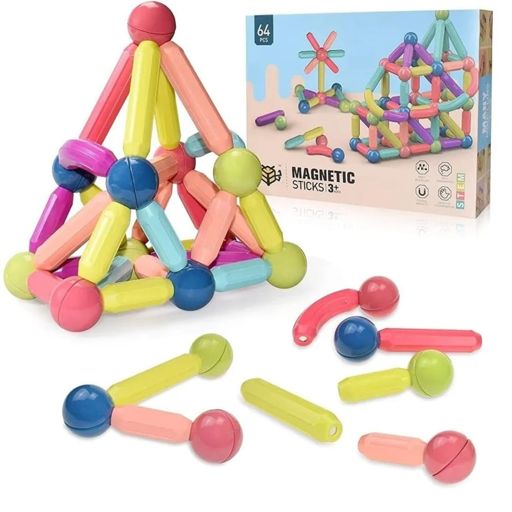 Bloques Magnéticos Didácticos Caja de 64 Piezas