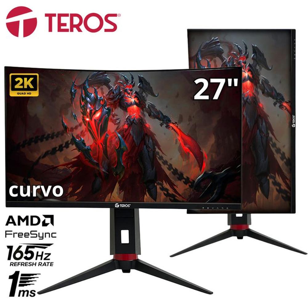 Monitor curvo TEROS TE-2767G, 27"" QHD VA, 180 Hz, 1 ms, HDMI, DP
