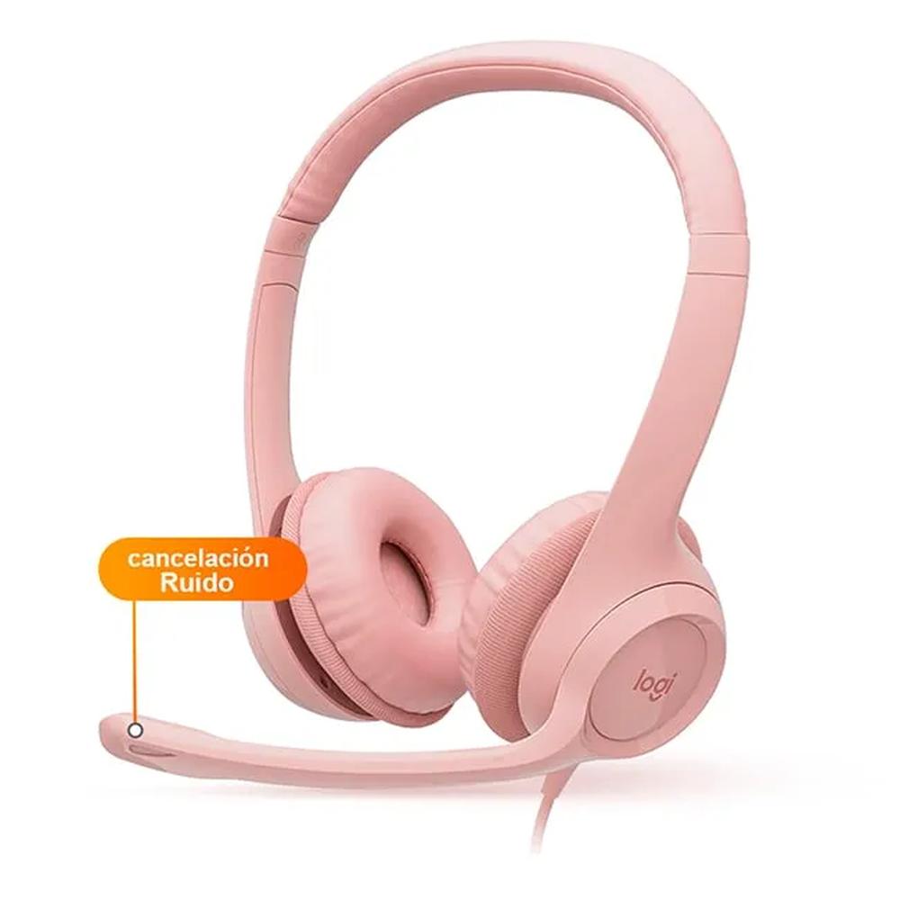 AUDIFONO CMICROF LOGITECH H390 USB NOISE CANCELLING ROSE