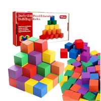 Cubos de Madera Didacticos 100 pzas