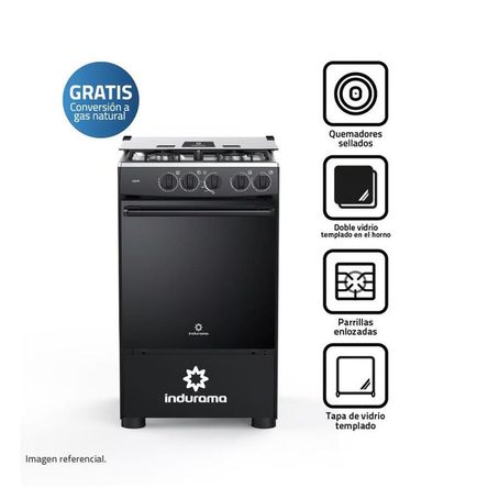 COCINA DE 4 HORNILLAS INDURAMA GOYA Negro COCINA DE 4 HORNILLAS INDURAMA GOYA Negro