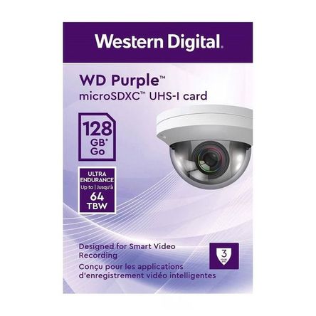 Memoria micro SD 128GB WD purpura SC QD101 videovigilancia Memoria micro SD 128GB WD purpura SC QD101 videovigilancia