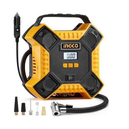 Inflador Compresor Aire portátil para auto 12V con luz LED NEGRO Y DORADO Inflador Compresor Aire portátil para auto 12V con luz LED NEGRO Y DORADO