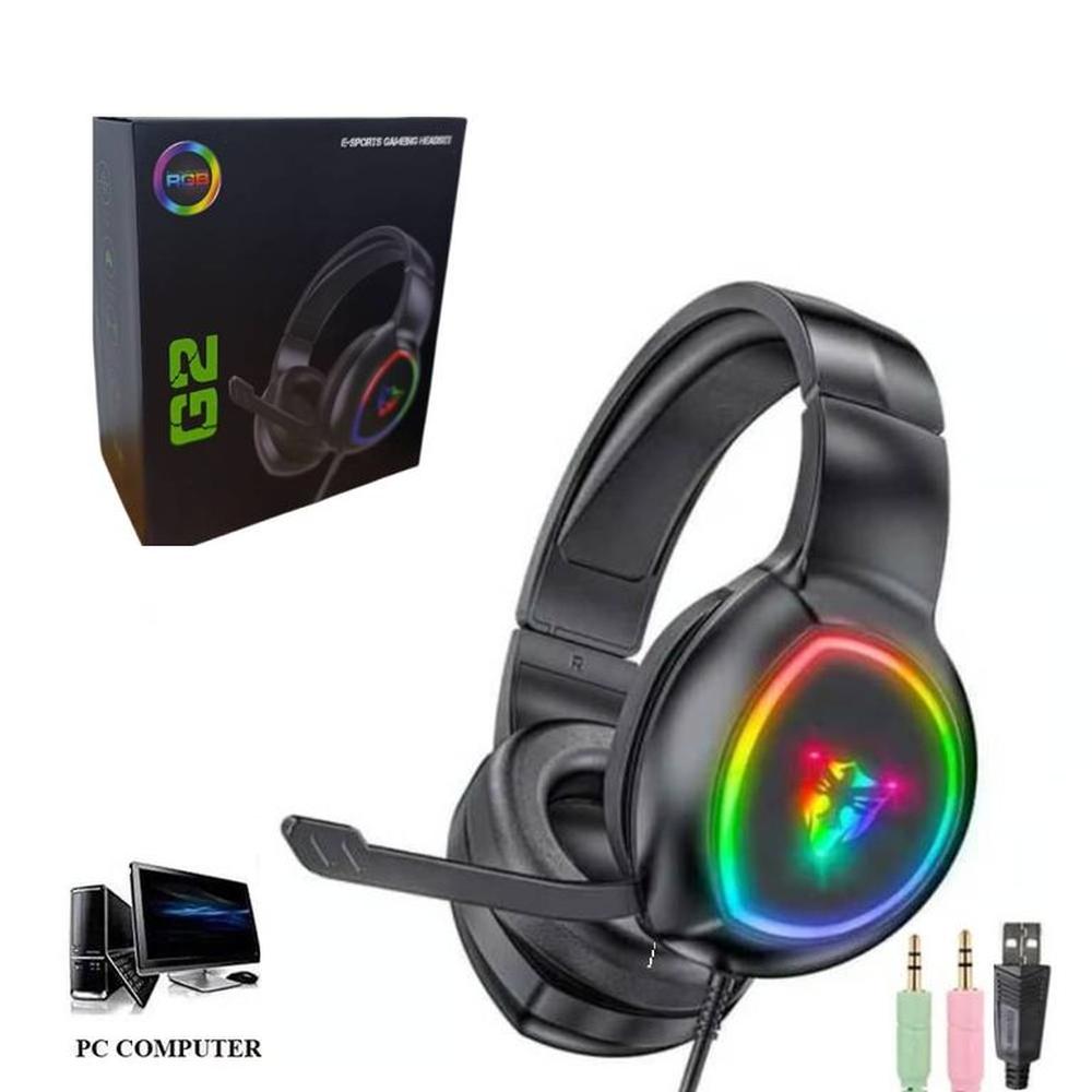 Audífono Gamer con Micrófono para Pc  Luz Led RGB