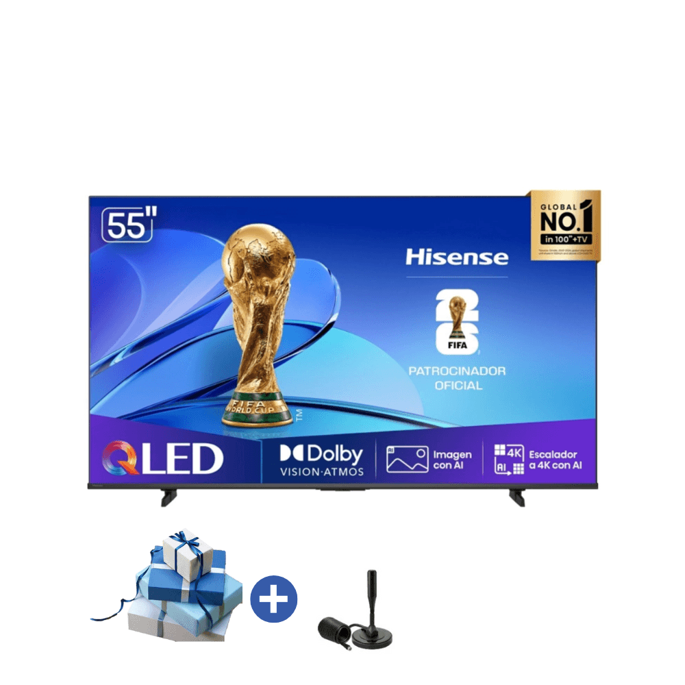 TELEVISOR SMART TV HISENSE QLED 4K UHD 55 55Q6QV con Antena Digital 2025