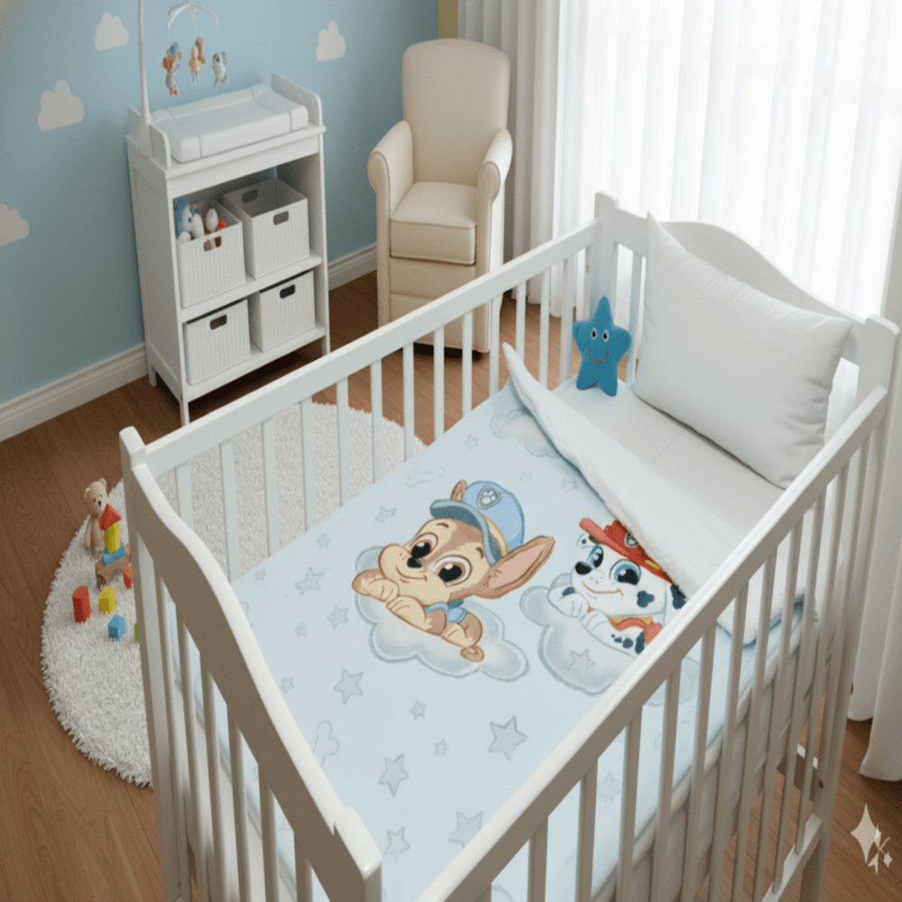 Edredón Flannel con Sherpa Paw Patrol Nube Cuna