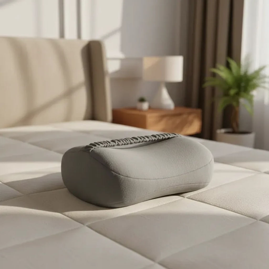 Cojin Reposa Rodilla de Espuma Viscoelastica con Funda lavable desmontable gris BC-042