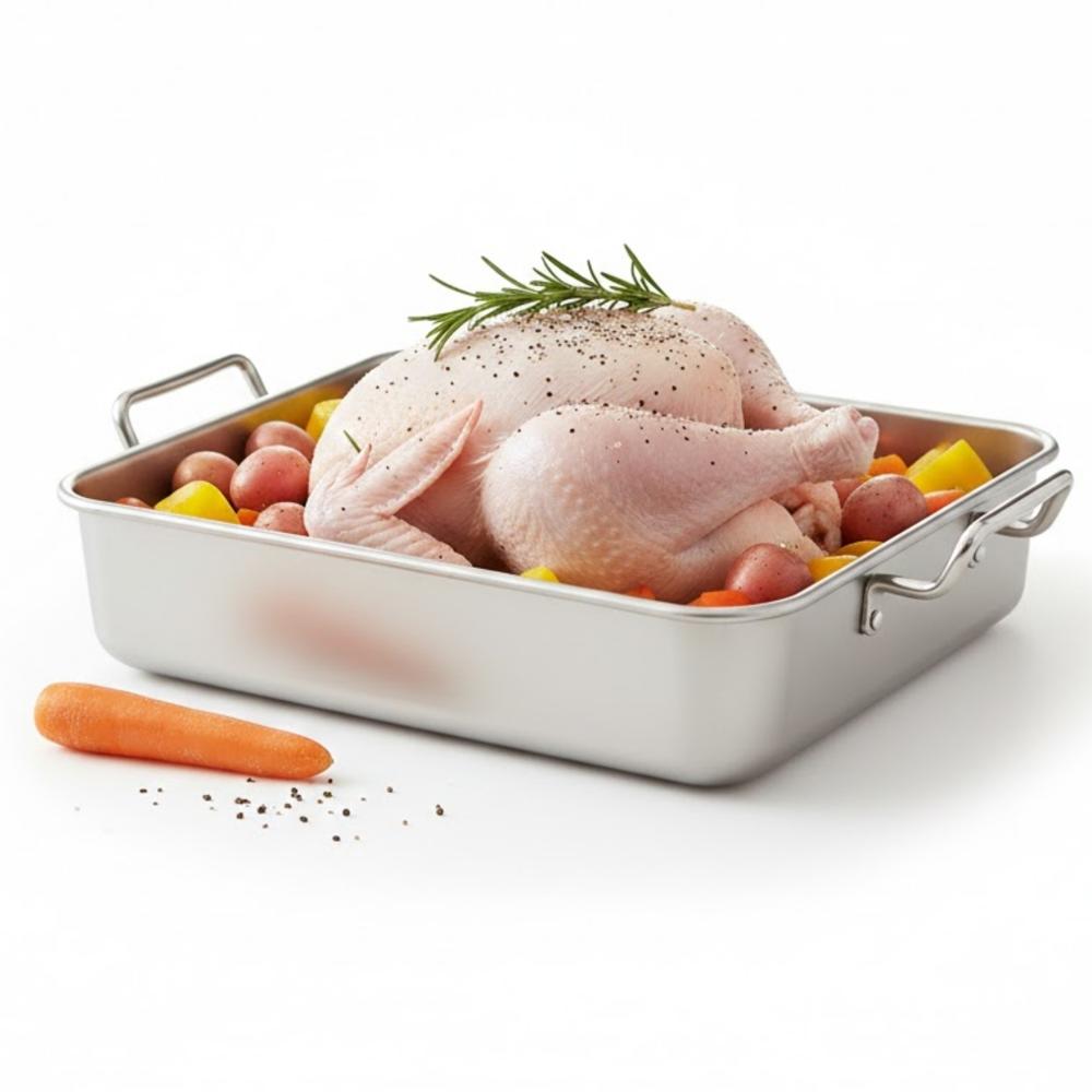 Bandeja para Horno de Acero Inoxidable 21.5 x 21.5 cm