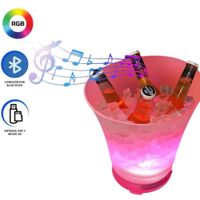 Parlante Hielera Bluetooth Recargable Luz RGB Cubeta Cubo 7 Litros