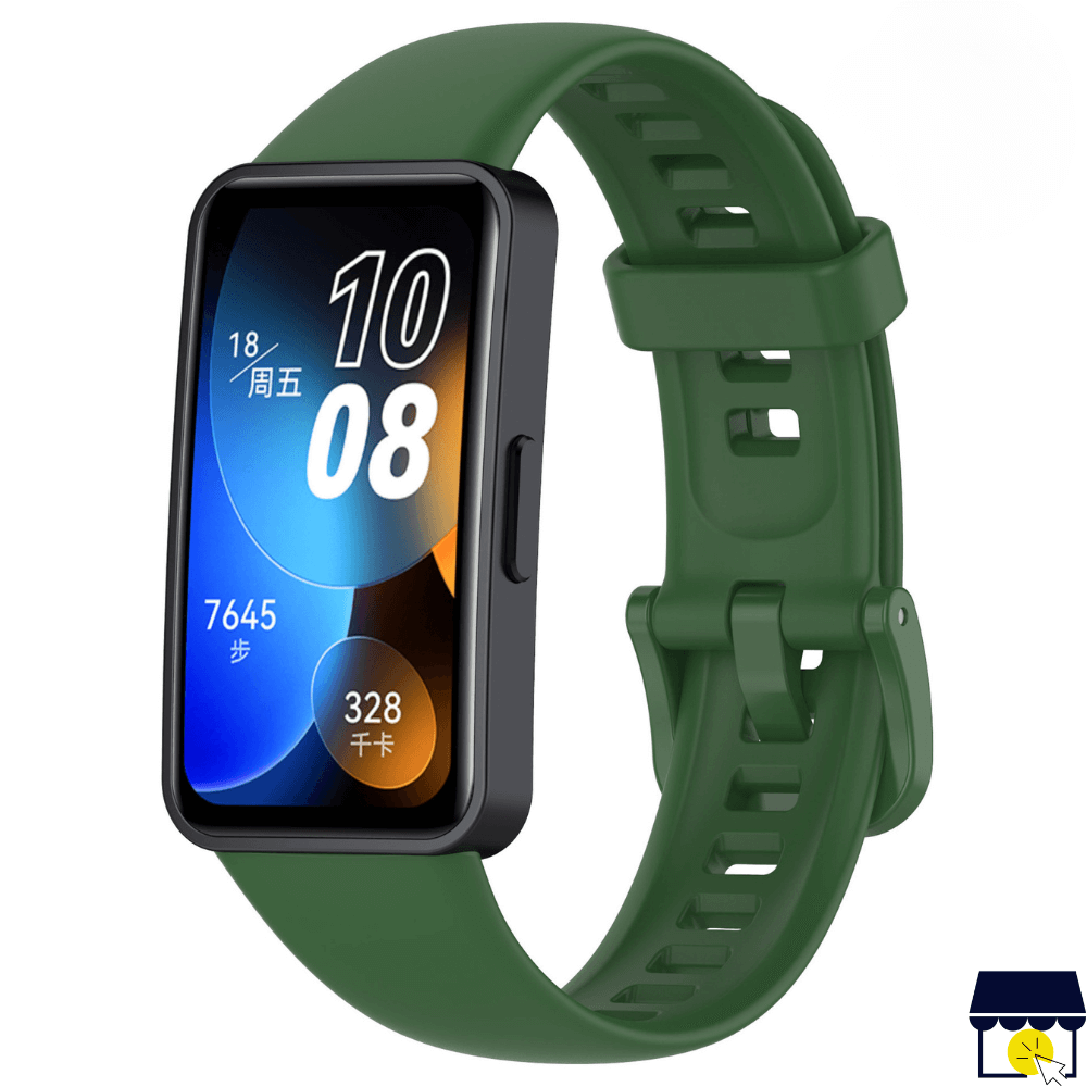 Correa de silicona para Huawei Band 8  9  10 Verde Oscuro