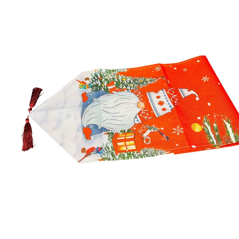 Caminos de Mesa Navidenos Lino Grueso 155cm x 32cm Rojo