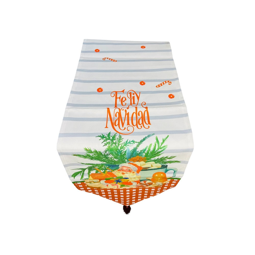 Caminos de Mesa Navidenos Lino Grueso 155cm x 32cm Naranja