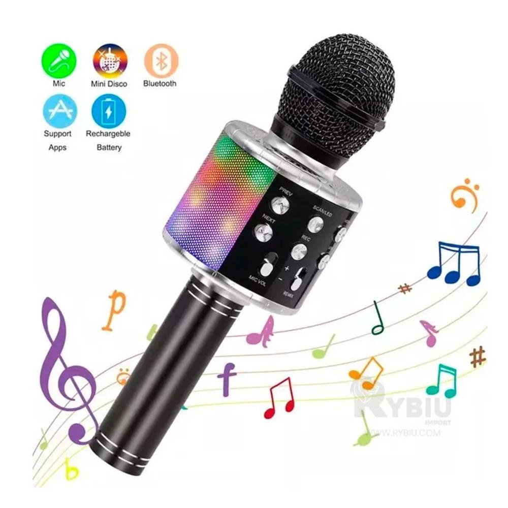 Microfono Karaoke Inalámbrico Bluetooth Altavoz Recargable