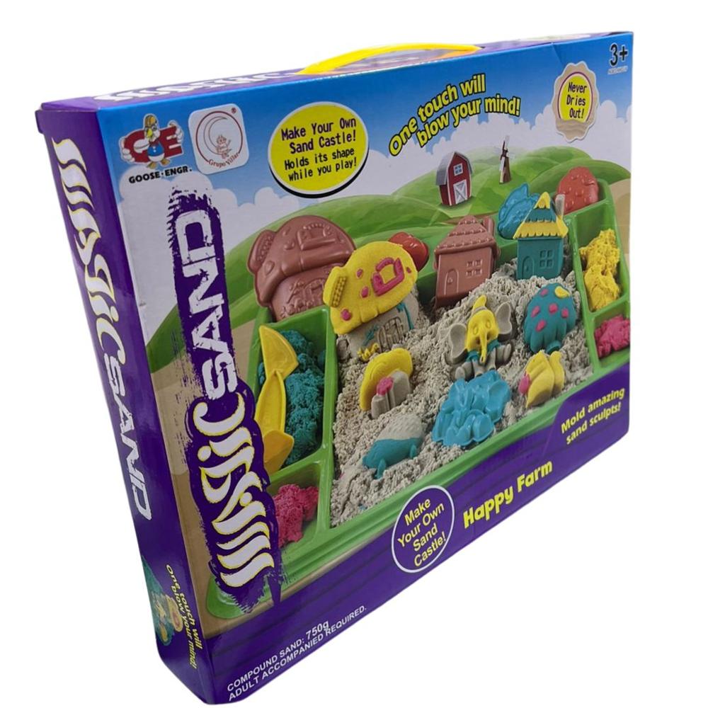 set de arena magica con accesorios de 750 gramos juego sensorial